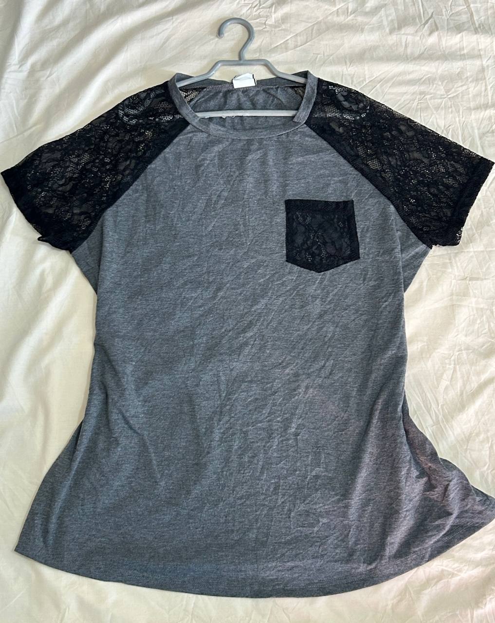 Blusa SHEIN Curve Gris de Mujer