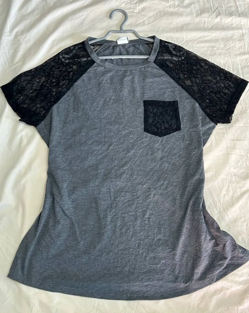 Blusa SHEIN Curve Gris de Mujer
