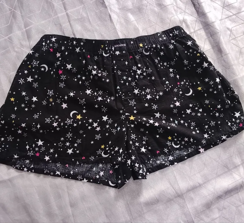 Pantalón Joyspun Negro Estampado de Estrellas de Mujer