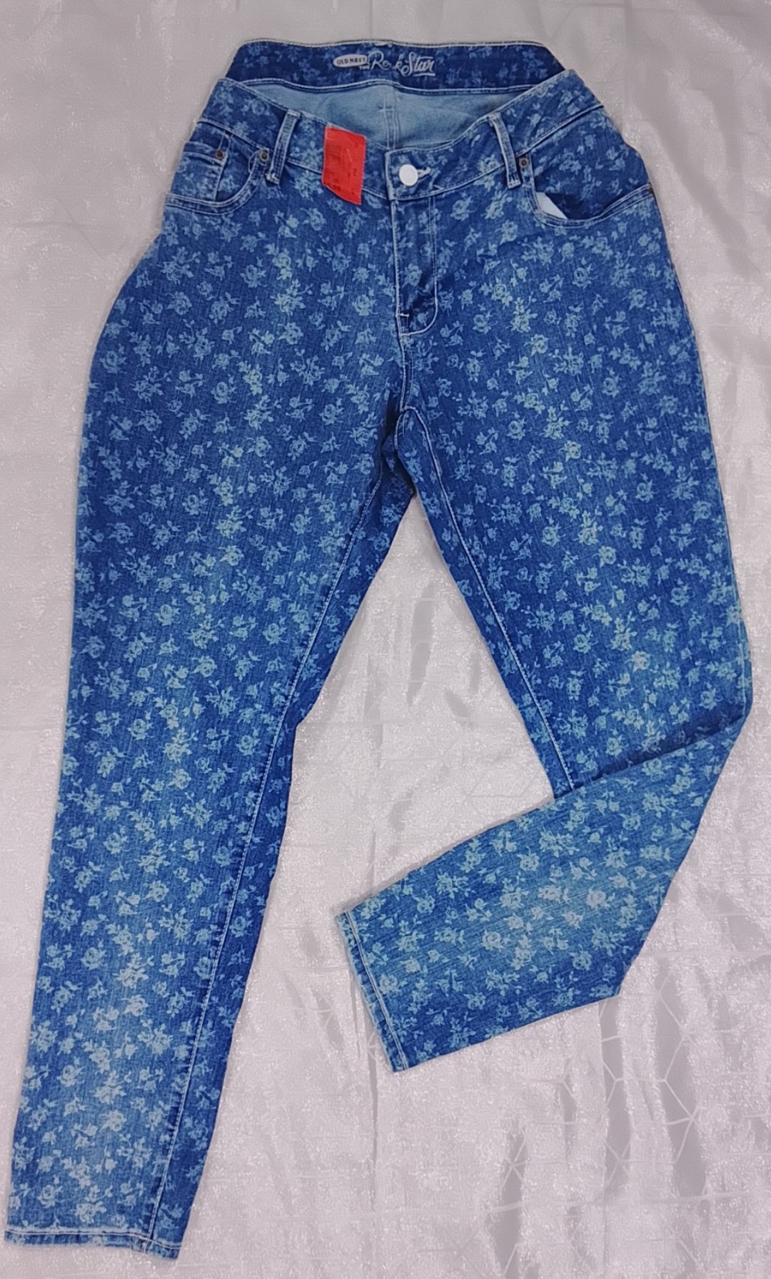 Jean Old Navy Azul con Flores de Mujer